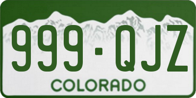 CO license plate 999QJZ