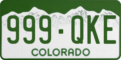 CO license plate 999QKE