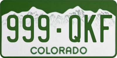 CO license plate 999QKF