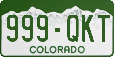 CO license plate 999QKT