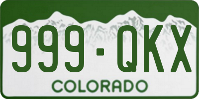 CO license plate 999QKX