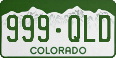 CO license plate 999QLD
