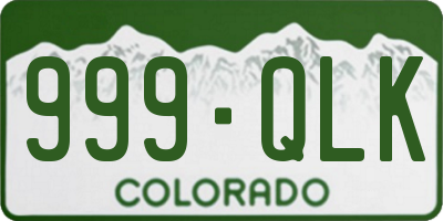 CO license plate 999QLK