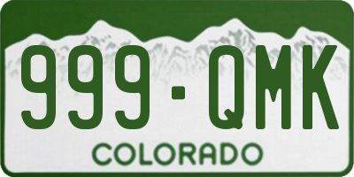 CO license plate 999QMK
