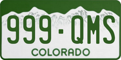 CO license plate 999QMS