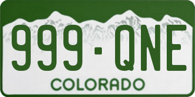 CO license plate 999QNE