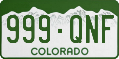 CO license plate 999QNF