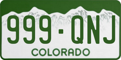CO license plate 999QNJ