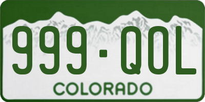 CO license plate 999QOL