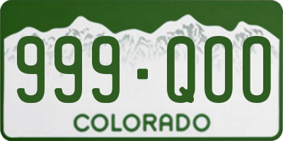 CO license plate 999QOO