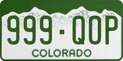 CO license plate 999QOP