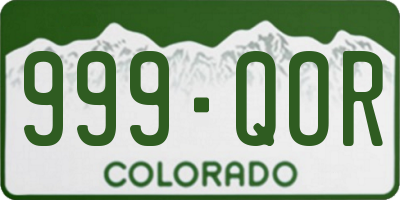CO license plate 999QOR
