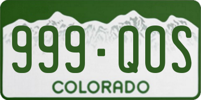 CO license plate 999QOS