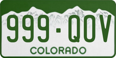 CO license plate 999QOV