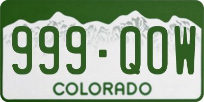 CO license plate 999QOW