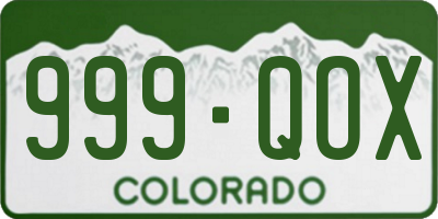 CO license plate 999QOX