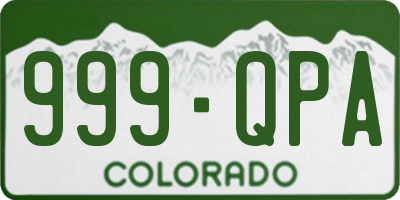 CO license plate 999QPA