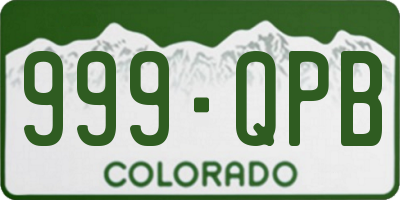 CO license plate 999QPB