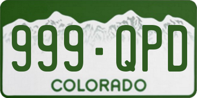 CO license plate 999QPD