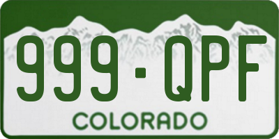 CO license plate 999QPF