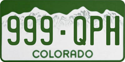CO license plate 999QPH