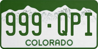 CO license plate 999QPI