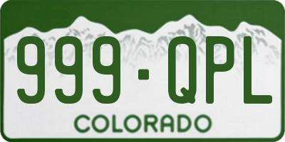 CO license plate 999QPL