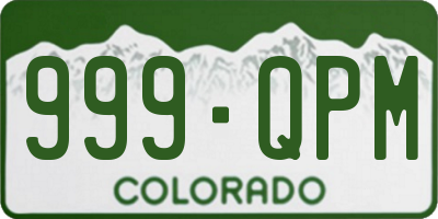 CO license plate 999QPM