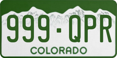 CO license plate 999QPR