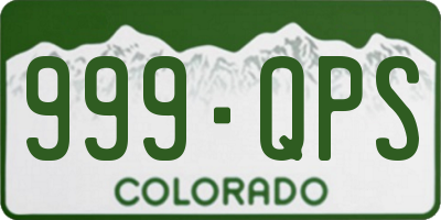 CO license plate 999QPS
