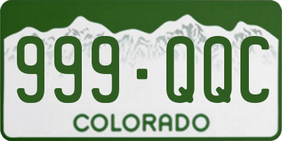 CO license plate 999QQC