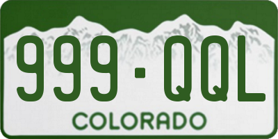 CO license plate 999QQL