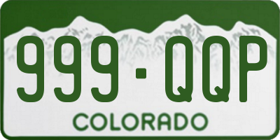 CO license plate 999QQP