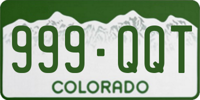 CO license plate 999QQT