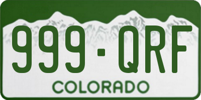 CO license plate 999QRF