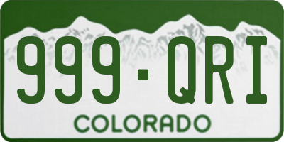 CO license plate 999QRI