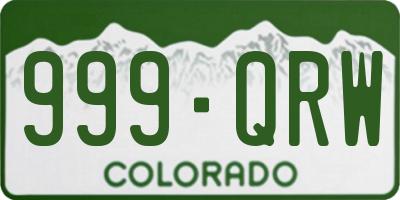 CO license plate 999QRW