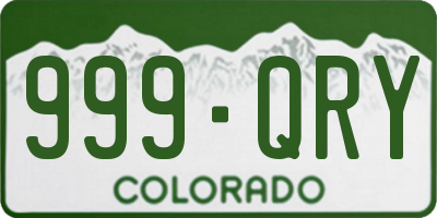 CO license plate 999QRY