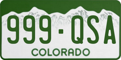 CO license plate 999QSA