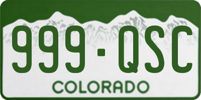 CO license plate 999QSC