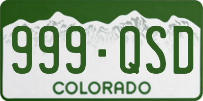 CO license plate 999QSD