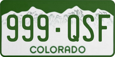 CO license plate 999QSF