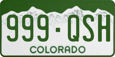 CO license plate 999QSH