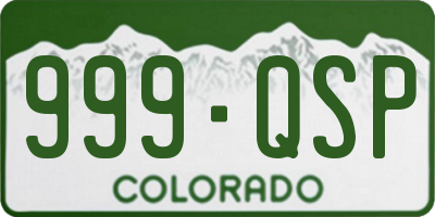 CO license plate 999QSP