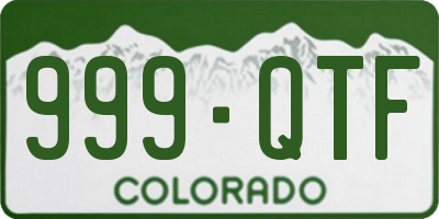 CO license plate 999QTF