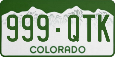 CO license plate 999QTK