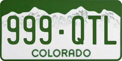 CO license plate 999QTL