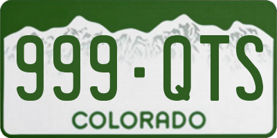 CO license plate 999QTS