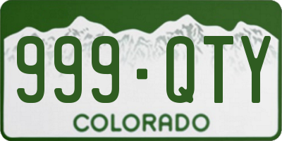 CO license plate 999QTY
