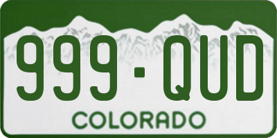 CO license plate 999QUD